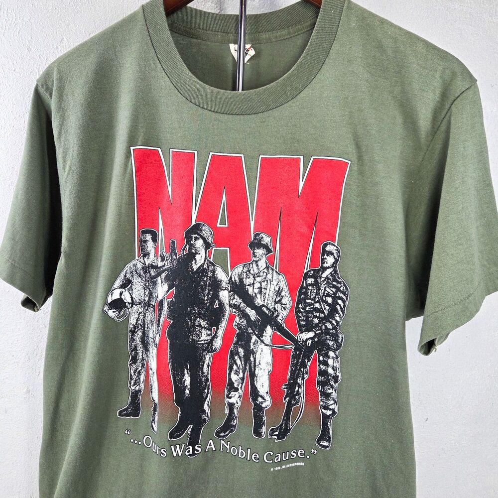 Vintage 80s Screen Stars NAM Ours Was A Noble Cause Single Stitch Sz L